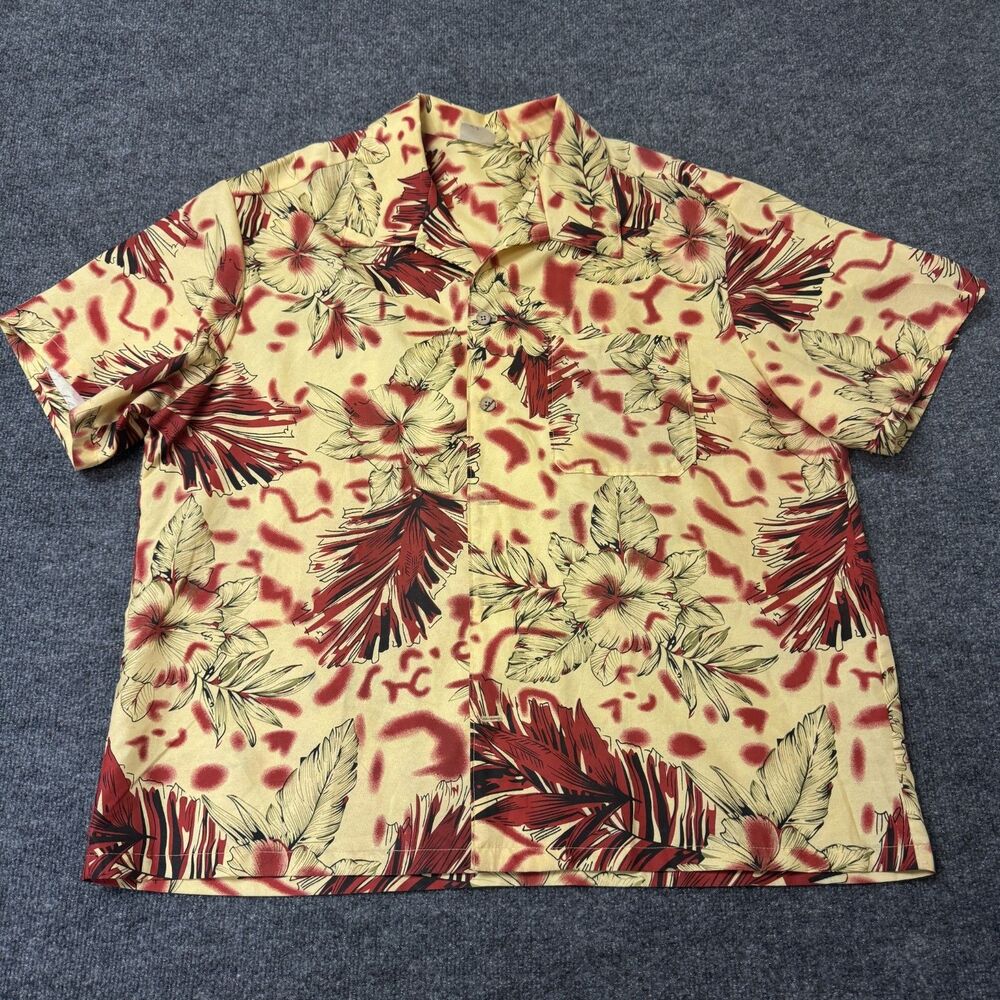 Vintage 50s 60s Honolulu Hawaiian Camp Floral Shirt Aloha Mens XL Single Stitch